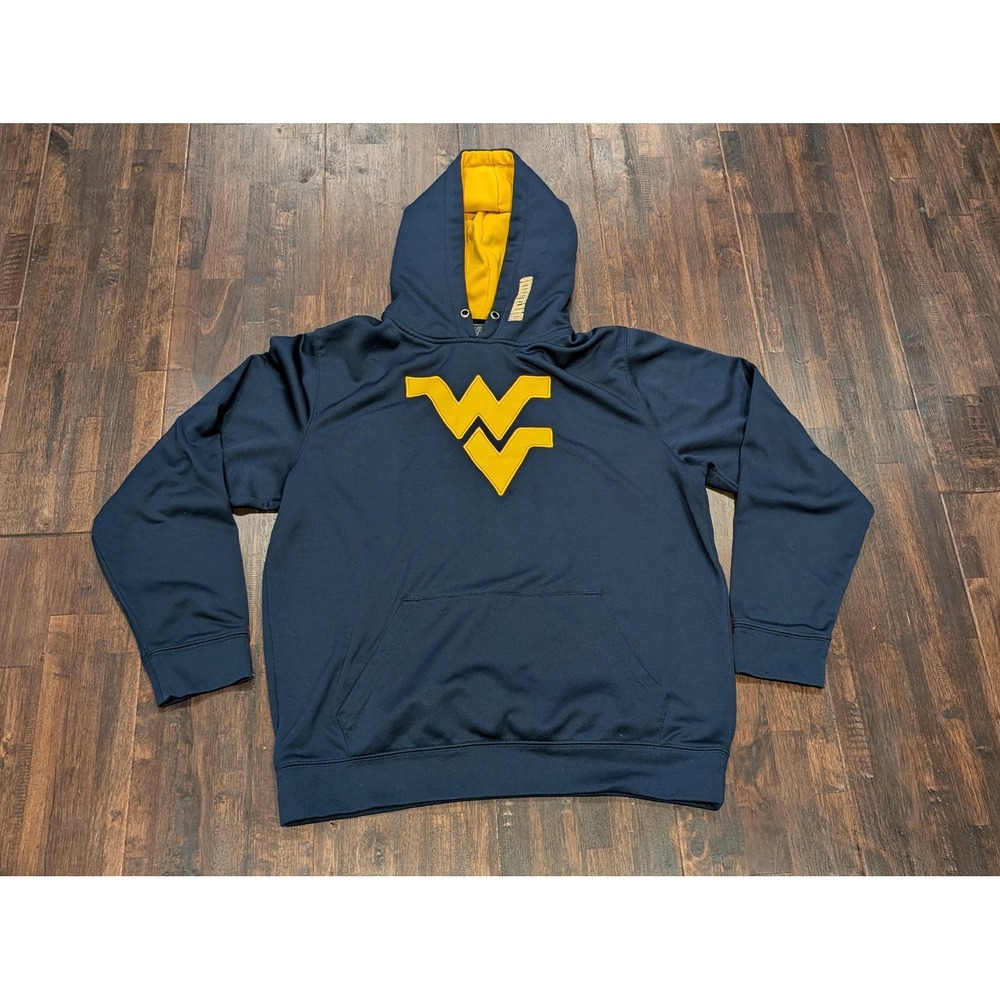 West Virginia Mountaineers Hoodie Mens Large NCAA‎ Football Pullover Sweatshirt